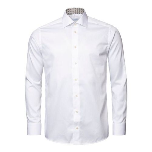 Eton Slim Fit - White signature twill with contrast trim