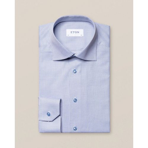 Eton Slim Fit - Light Blue Signature Twill Semi Solid