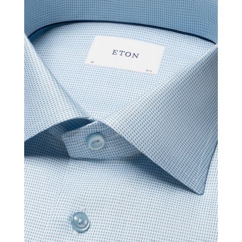 Eton Contemporary Fit - Light blue Semi Solid Dobby Shirt